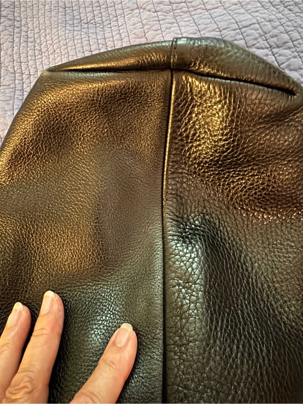 Salvatore Ferragamo black pebbled leather tote bag silver-tone Gancini hardware - Picture 5 of 11